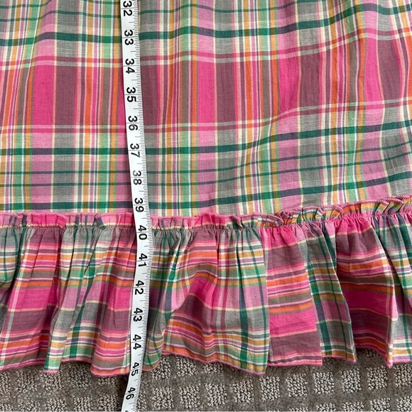 Valencia and Vine Lucy Plaid Smocked Ruffle Midi Dress 100% Cotton Size Large - Picture 7 of 7